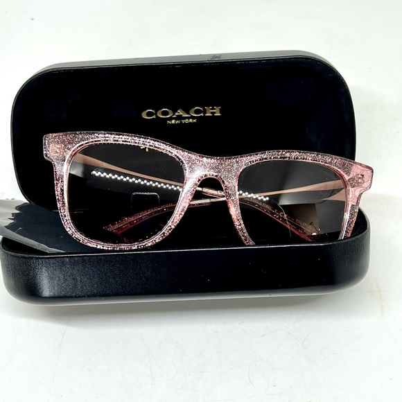 COACH💥NWOT~SOLD💥Transparent Pink Signature C Woman’s Sunglasses - Picture 3 of 14